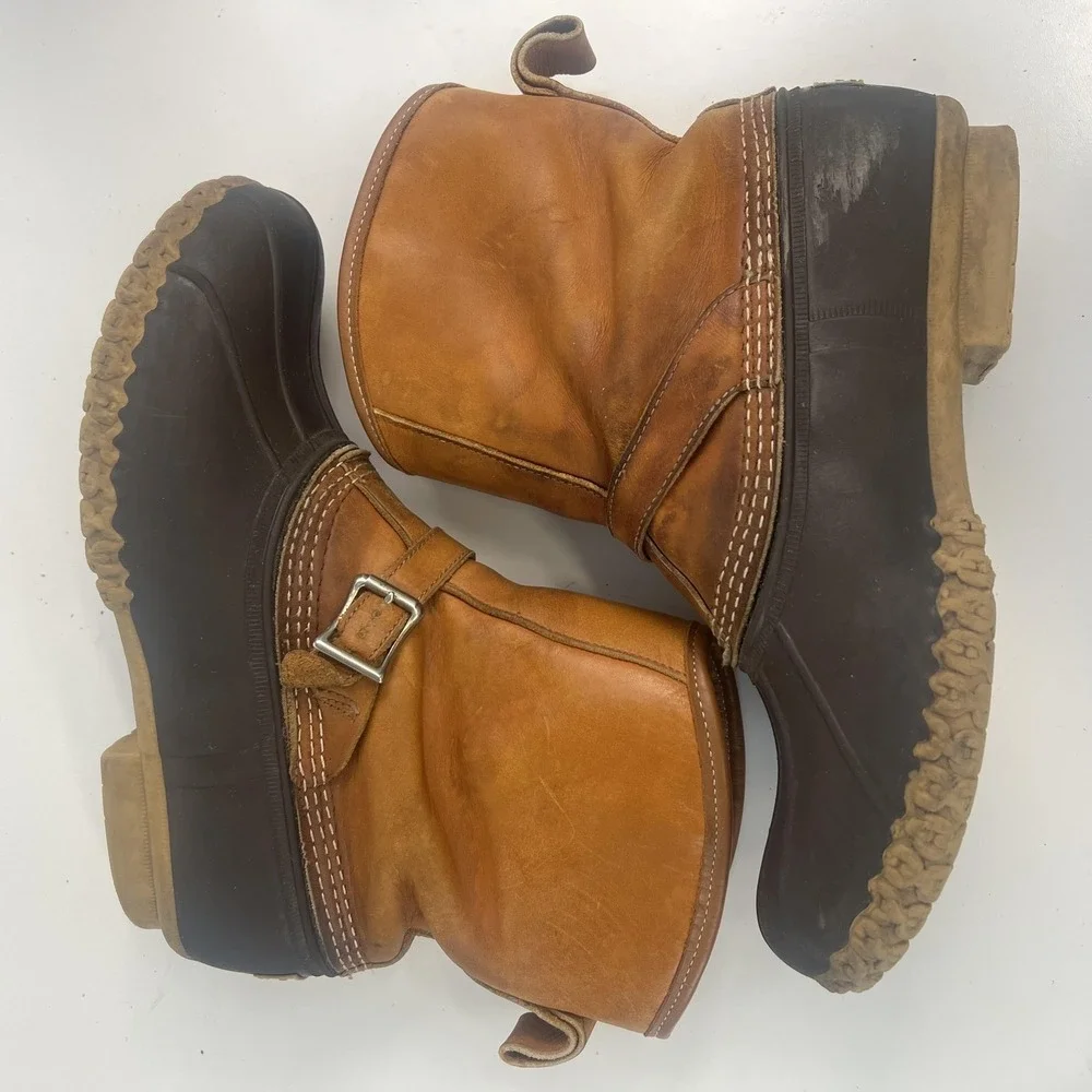 L.L. Bean Maine Hunting Shoe Snow Boots Buckle Mens 11 Brown Gore-Tex Insulated